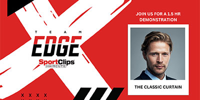 Team Edge SportClips Haircuts. The classic curtain  join us for a 1.5 hr demontration. The classic curtain
