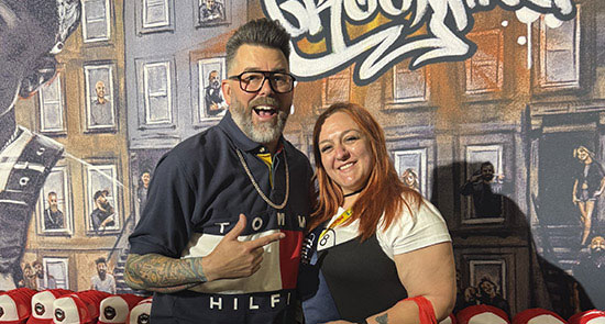 Cassie with Skills the Barber, Gibs Grooming