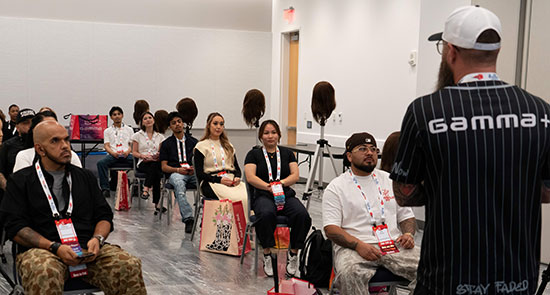Students and instructors in class with Eddie and John Carlo, Style Craft