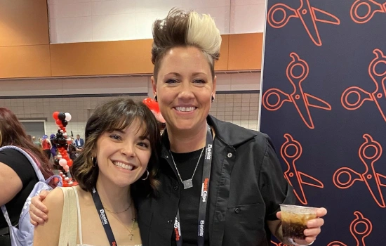 Battle of the Hair Winner Monica with Sport Clips Artistic Director, Stacia Kelley