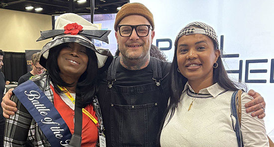 Jacqueline with her instructor and David Lowry, JPMS